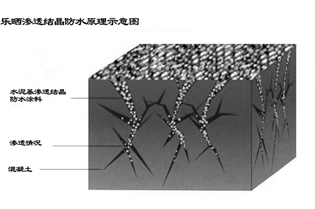 水泥基渗透结晶防水示意图