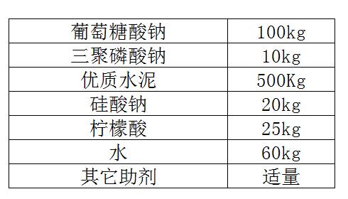 水泥缓凝剂配方成分及比例